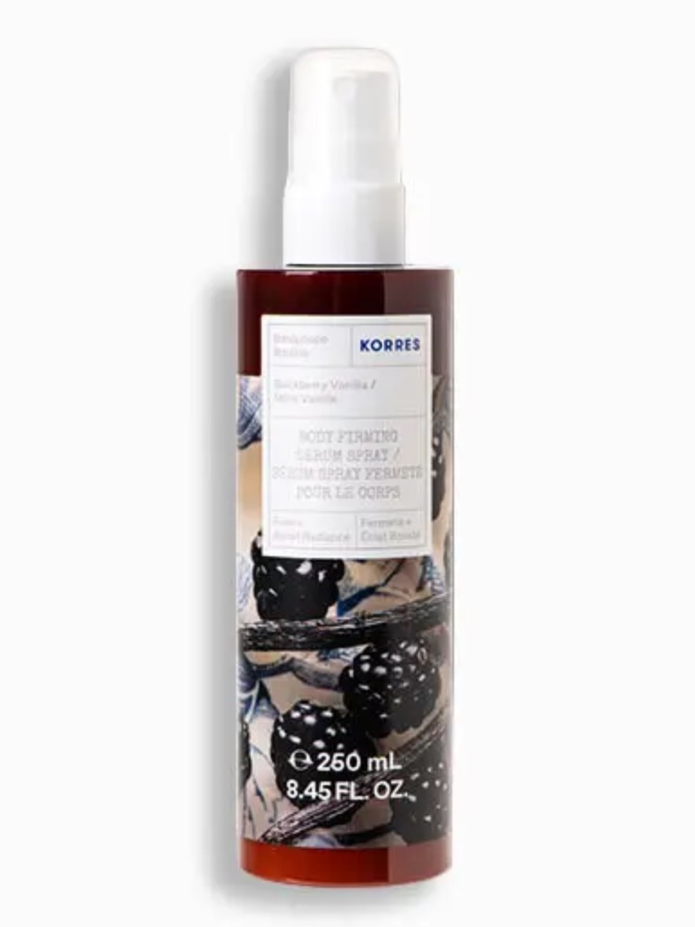 Korres Body Firming Spray in Blackberry Vanilla 250ml BRAND NEW